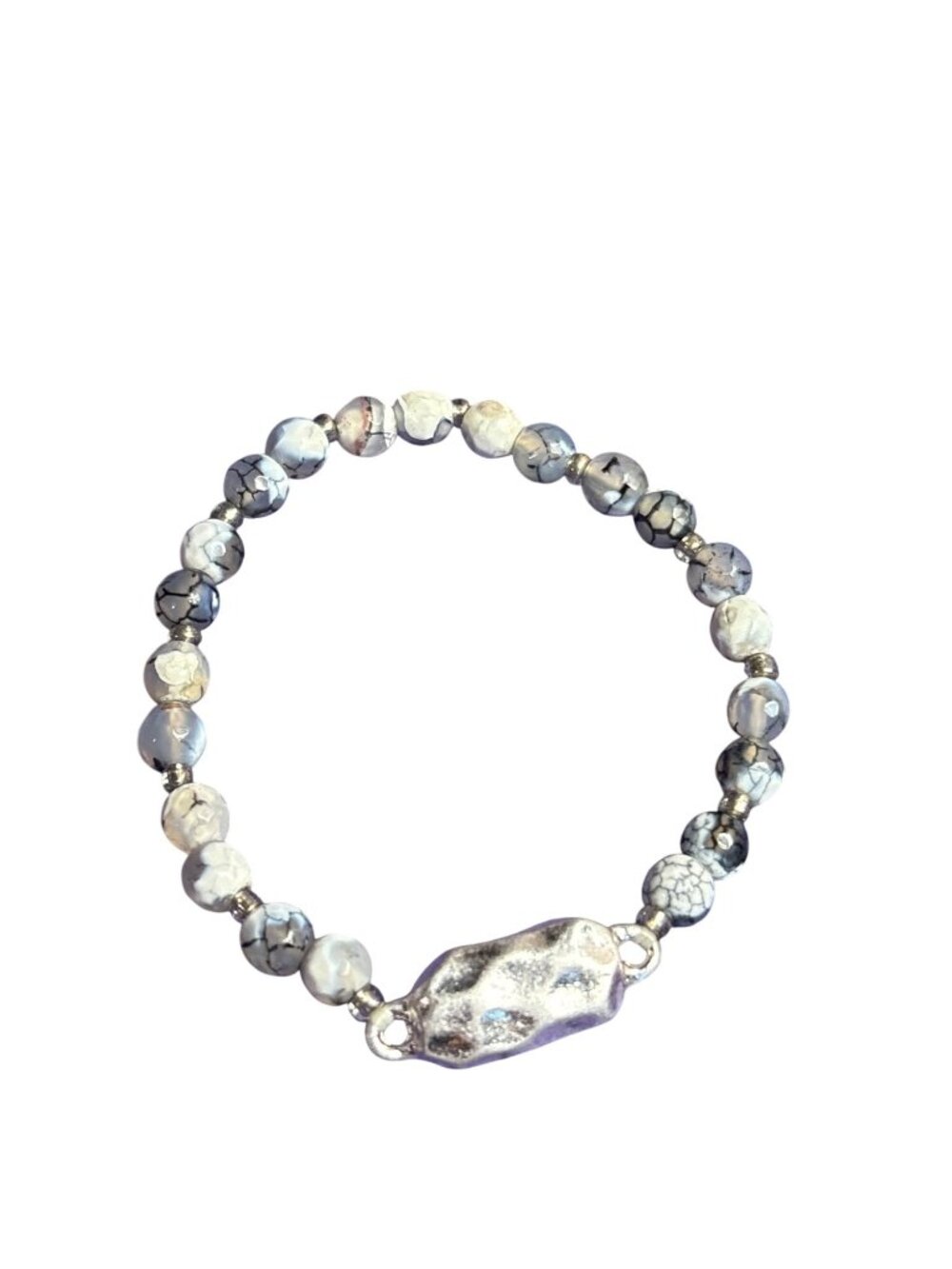 Lace Agate Stretch Bracelet 6.25 Inches Unstretched